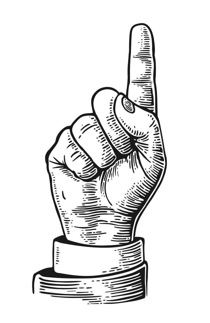 Magicians hand pointing illustration